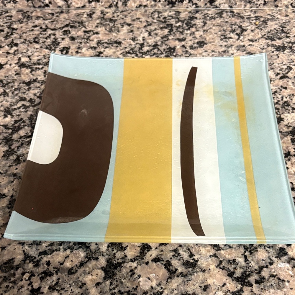 Retro Art glass serving dish.